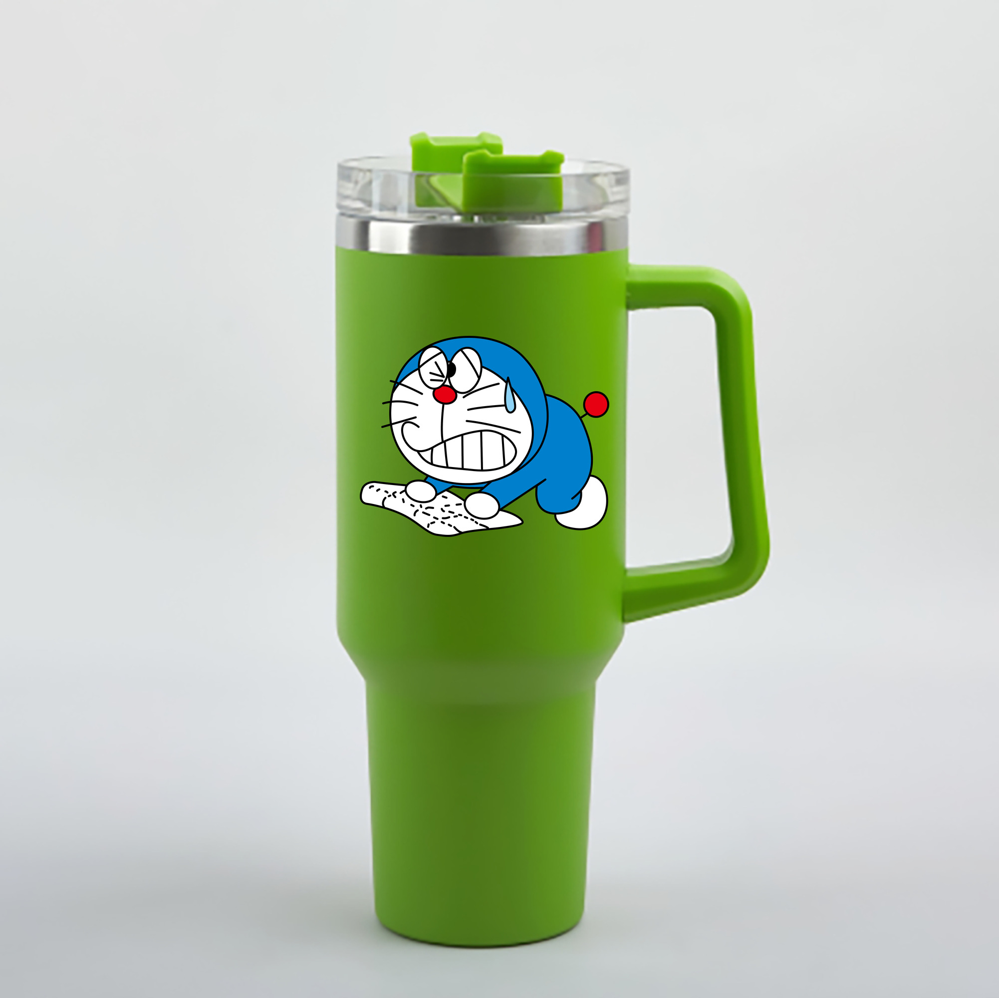 （画像用） ドラえもん Doraemon 1200mL車用タンブラー - クリスタルステッカー（プラスチックストロー付き）